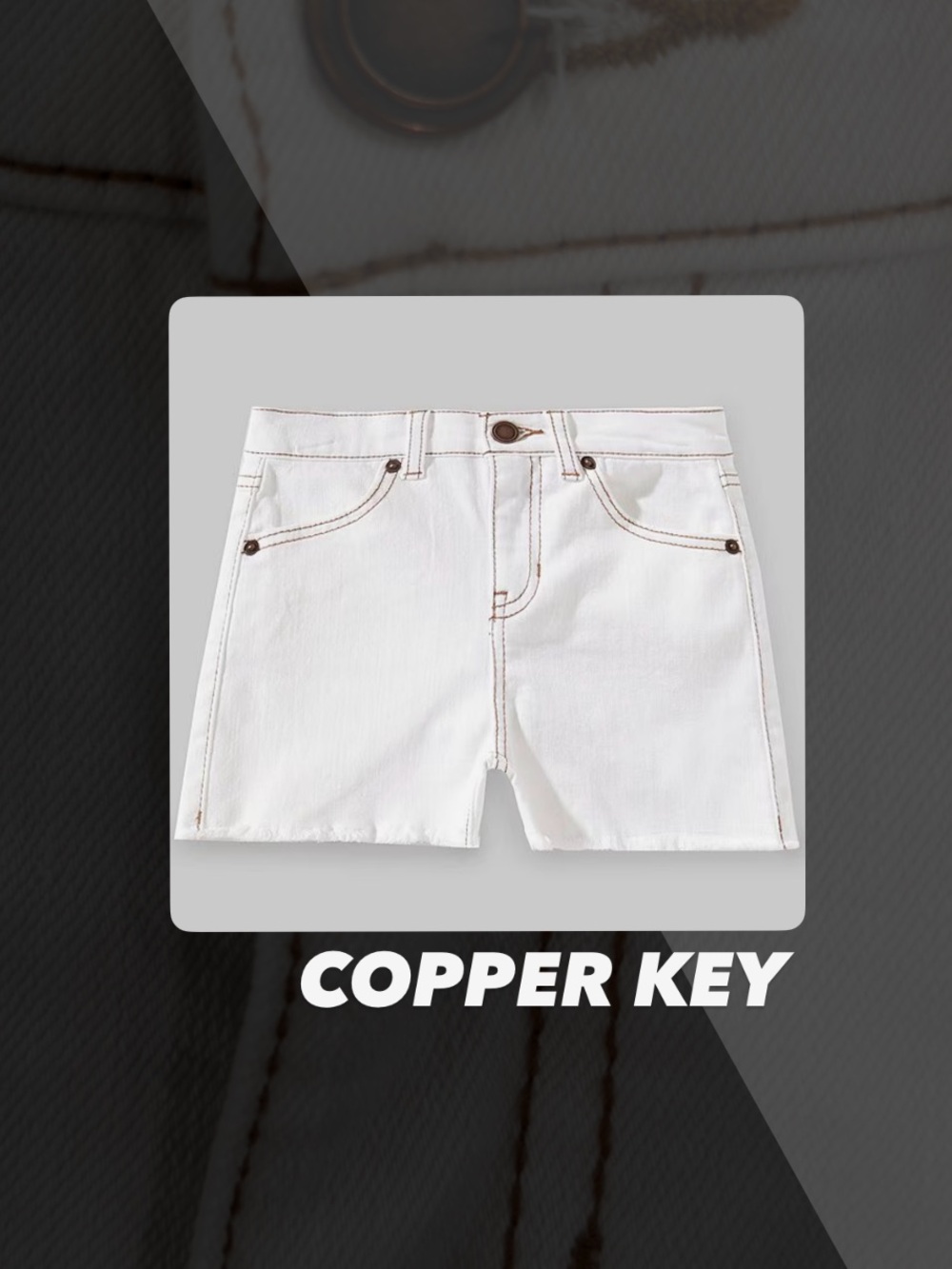 EUC Copper Key White Frayed Hem Cut Off Denim Shorts